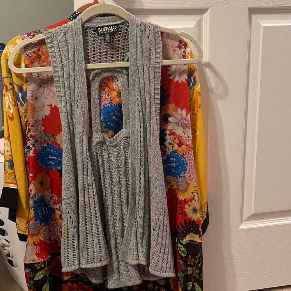Sleeveless Buffalo crochet sweater vest